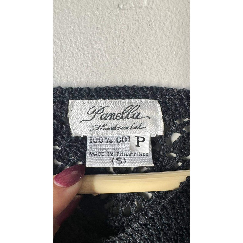 Panella Handmade Crochet Vintage Top S Peasant Y2K Beach Boho Euro SummerCotton - Picture 5 of 6